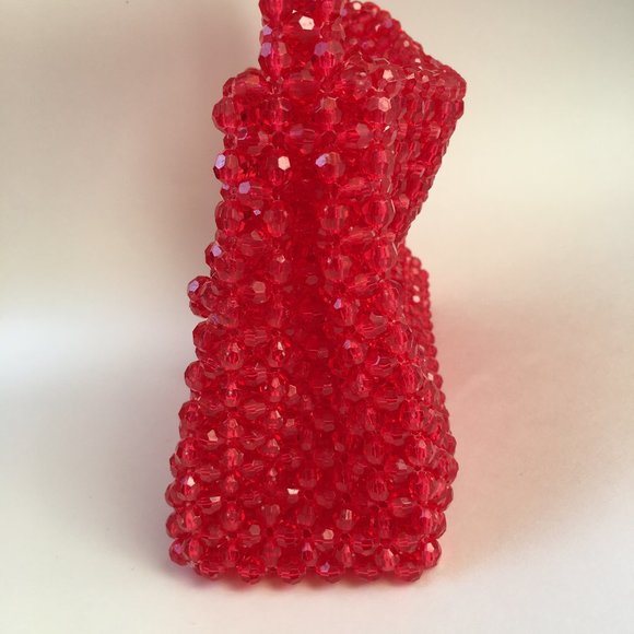 Beautiful cherry Red beaded purse !!! OMG - Picture 5 of 6